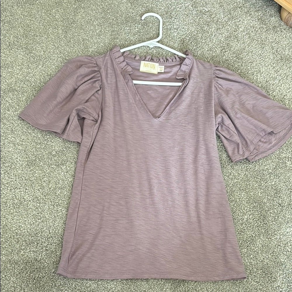 Nation light lavender blouse top XS